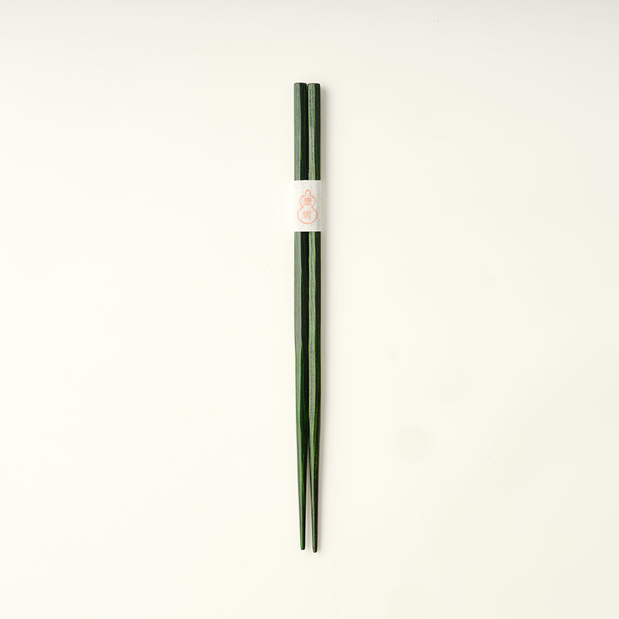 源平|六角箸|hexagonal chopsticks|green
