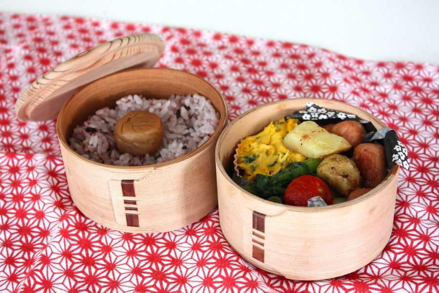 【新品】わっぱ　おひつ　白木　柴田慶信商店 三越350周年 大創業祭 特別企画品｜白木おひつ五寸(2合用)＋たわし