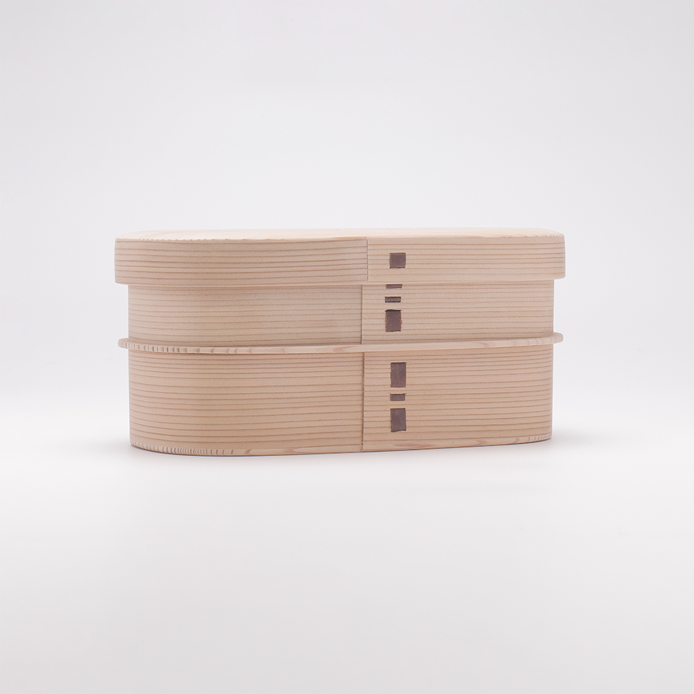 白木 漆 手の平弁当箱 上げ蓋 被せ蓋 入れ子 | 柴田慶信商店 秋田県大館市