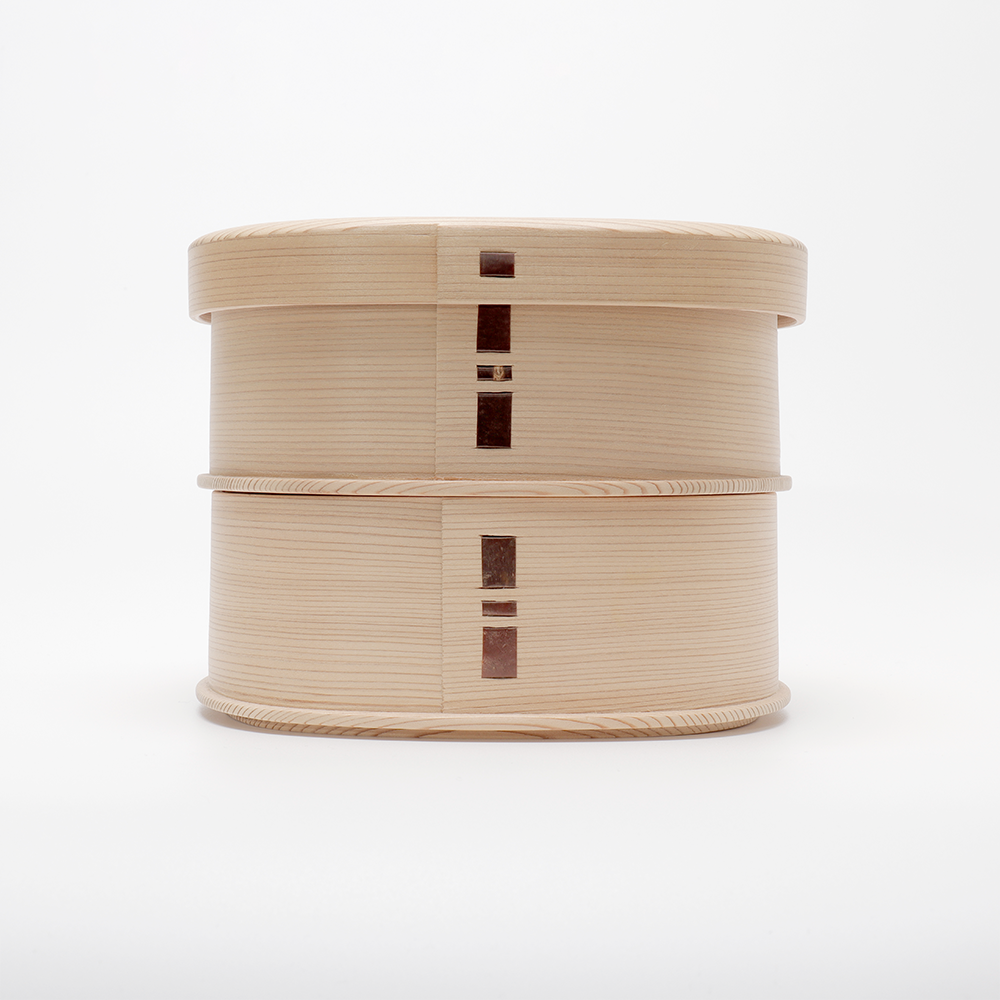 白木 漆 つくし弁当箱 入れ子 被せ蓋 | 柴田慶信商店 秋田県大館市